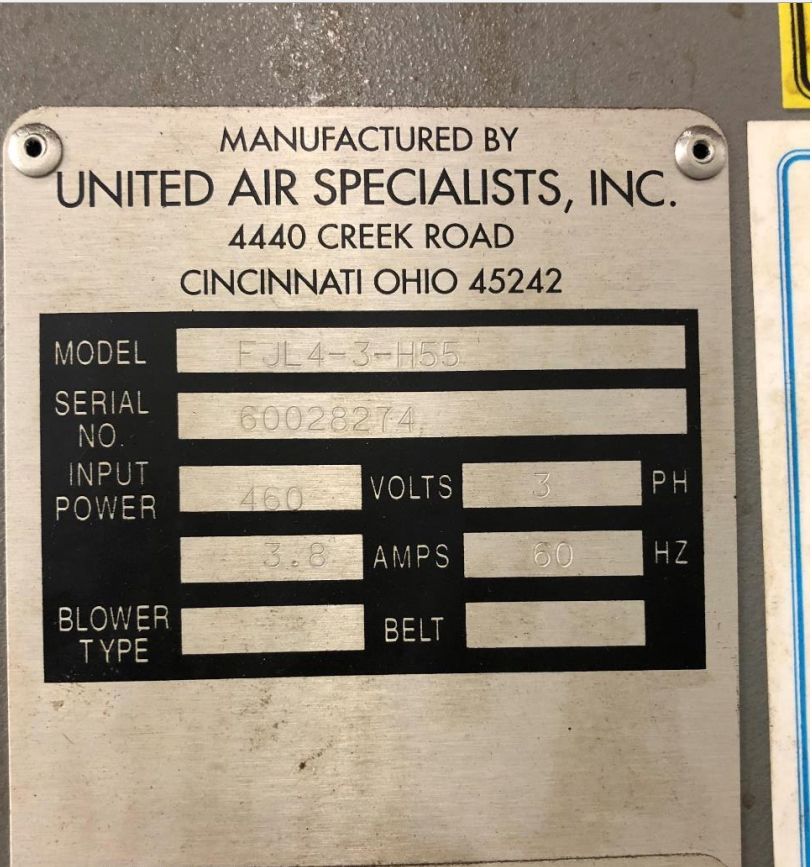 Dust Hog FJL4-3-H55 Cartridge Dust Collector, Machine ID: 8752